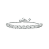 T.W. Diamond Alternating Curve Bracelet in Sterling Silver